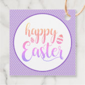 Happy Easter Paars Easter Egg Hunt Party Bedankjes Labels (Achterkant)