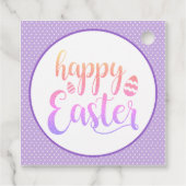 Happy Easter Paars Easter Egg Hunt Party Bedankjes Labels (Achterkant)