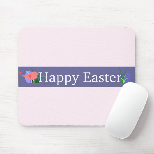 Happy Easter Paarse Banner Muismat (Met muis)
