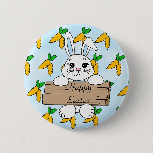 Happy Easter, paasbunny-Button Ronde Button 5,7 Cm (Voorkant)