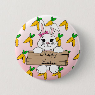 Happy Easter, paasbunny-Button Ronde Button 5,7 Cm