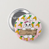 Happy Easter, paasbunny-Button Ronde Button 5,7 Cm (Voorkant /achterkant)