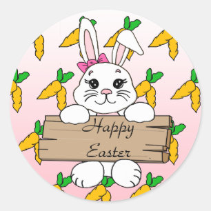 Happy Easter, paasbunny-Button Ronde Sticker