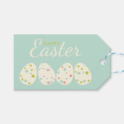 Happy Easter | Paaseieren Cadeaulabel (Voorkant (Horizontaal))
