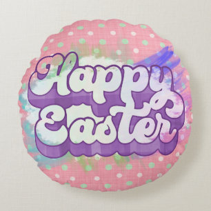 Happy Easter paasschilderpenseelstreken Rond Kussen