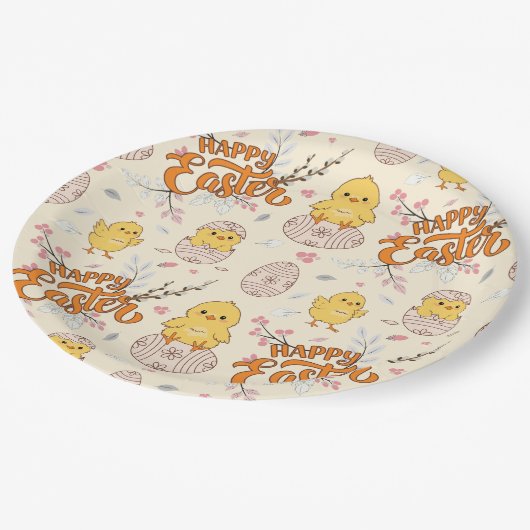 Happy Easter Paper Bord – Schattigee kuikens en ei (Gekanteld)