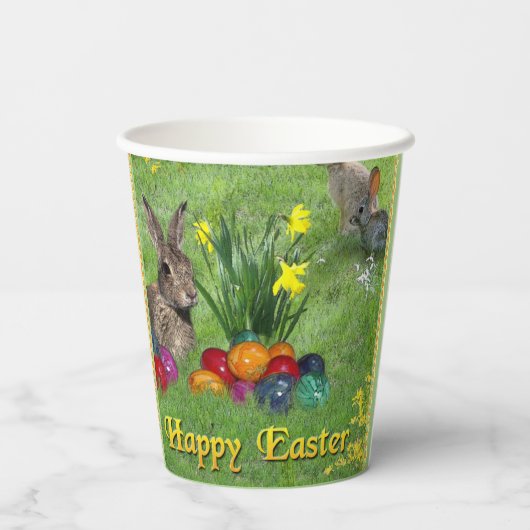 Happy Easter Papieren Bekers (Achterkant)