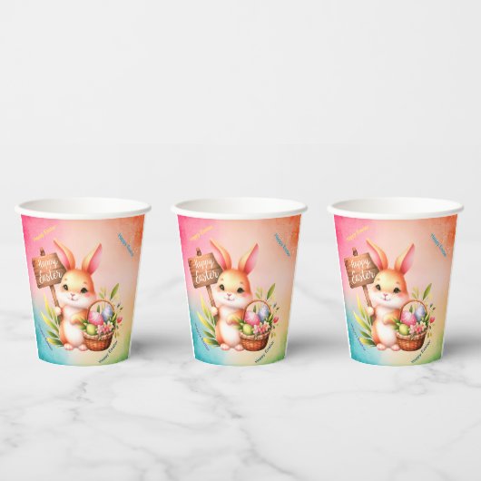 Happy Easter Papieren Bekers (Multi)