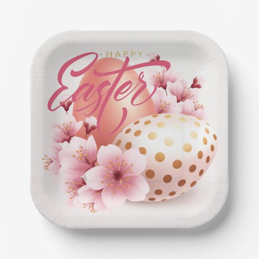 Happy Easter Papieren Bordje (Voorkant)