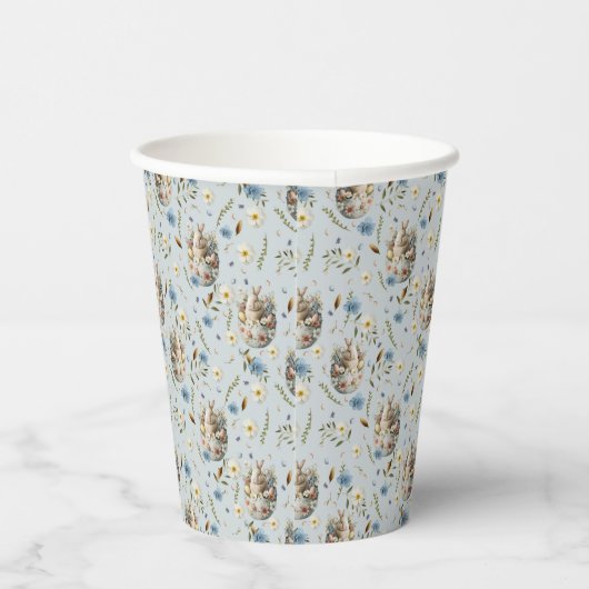 Happy Easter Party Bunny Celebration Blauw Papieren Bekers (Rechts)