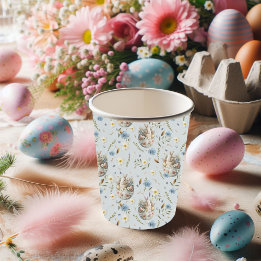 Happy Easter Party Bunny Celebration Blauw Papieren Bekers
