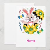 Happy Easter Party Bunny Popping Out Bedankkaart (Voorkant / Achterkant)