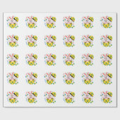 Happy Easter Party Bunny Popping Out  Cadeaupapier (Vlak)