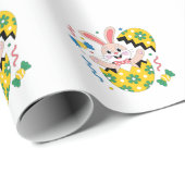 Happy Easter Party Bunny Popping Out  Cadeaupapier (Rol Hoek)