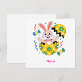 Happy Easter Party Bunny Popping Out Kaart (Voorkant / Achterkant)