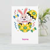 Happy Easter Party Bunny Popping Out  Kaart (Staand voorkant)