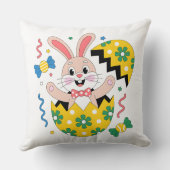 Happy Easter Party Bunny Popping Out of Egg  Kussen (Achterkant)