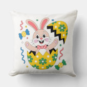 Happy Easter Party Bunny Popping Out of Egg  Kussen (Voorkant)