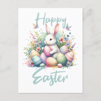 Happy Easter pastel Easter Bunny Egg waterverf Feestdagenkaart