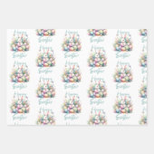 Happy Easter pastel Easter Bunny Egg waterverf Inpakpapier Vel (Voorkant 2)