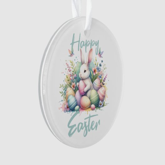 Happy Easter pastel Easter Bunny Egg waterverf Ornament (voorkant)