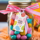 HAPPY EASTER Pastel Easter Eggs Schattige Cadeaulabel