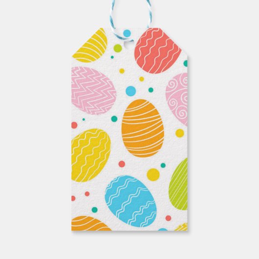 HAPPY EASTER Pastel Easter Eggs Schattige Cadeaulabel (Achterkant)