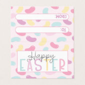 Happy Easter Pastel Jelly Beans Tas Topper Visitekaartje (Buitenkant ongevouwen)