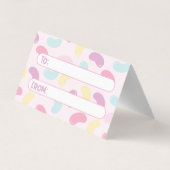 Happy Easter Pastel Jelly Beans Tas Topper Visitekaartje (Achterkant)