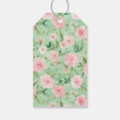 Happy Easter Pastel Roze & Groene Bloemen Gift Lab Cadeaulabel (Achterkant)