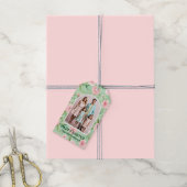 Happy Easter Pastel Roze & Groene Bloemen Gift Lab Cadeaulabel