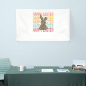 Happy Easter Pastel Spring Leopard Bunny Rabbit Wo Spandoek (Beurs)