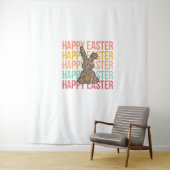 Happy Easter Pastel Spring Leopard Bunny Rabbit Wo Wandkleed (In situ)