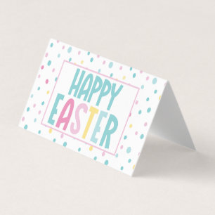Happy Easter Pastel Stippen Goodie Bag Topper Visitekaartje