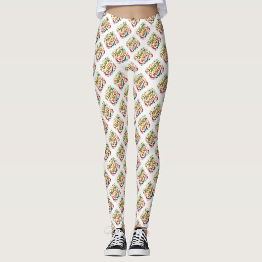 Happy Easter Pattern Leggings (Voorkant)