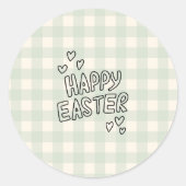Happy Easter Pattern Ronde Sticker (Voorkant)