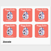 Happy Easter Patterned Egg Red Vierkante Sticker (Vel)