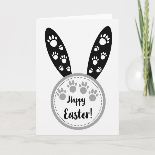 Happy Easter Paw Prints Card Kaart (Voorkant)