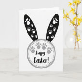 Happy Easter Paw Prints Card Kaart (Gele Bloem)