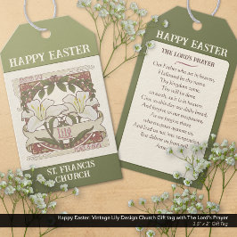 Happy Easter: Peace 7 Hope Lily Church Cadeaulabel