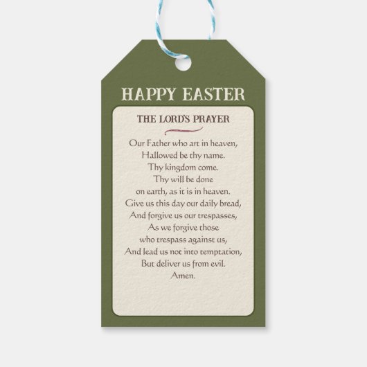 Happy Easter: Peace 7 Hope  Lily Church Cadeaulabel (Achterkant)