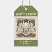 Happy Easter: Peace & Hope Lily Church Cadeaulabel (Achterkant)