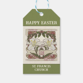 Happy Easter: Peace & Hope Lily Church Cadeaulabel