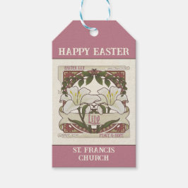 Happy Easter: Peace & Hope Lily Church Cadeaulabel