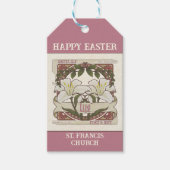 Happy Easter: Peace &  Lily Church Cadeaulabel (Voorkant)