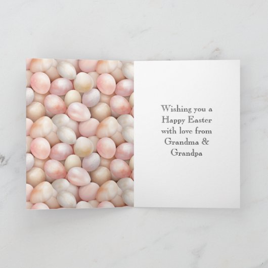 Happy Easter Peach Pink Eggs   Kaart (Binnen)