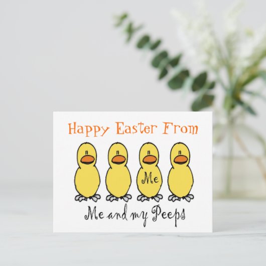 Happy Easter Peeps Briefkaart (Staand voorkant)
