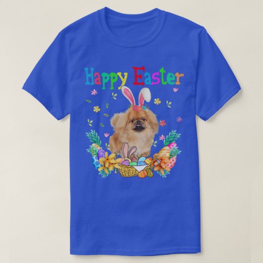 Happy Easter Pekingese Bunny Pekingese Eggs T-shirt (Design voorkant)