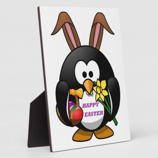 "HAPPY EASTER" PENGUIN BUNNY FOTOPLAAT (Zijkant)
