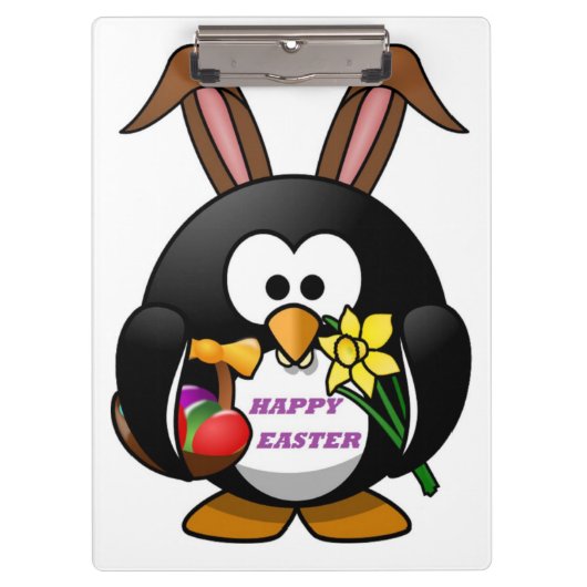 "HAPPY EASTER" PENGUIN BUNNY KLEMBORD (Voorkant)